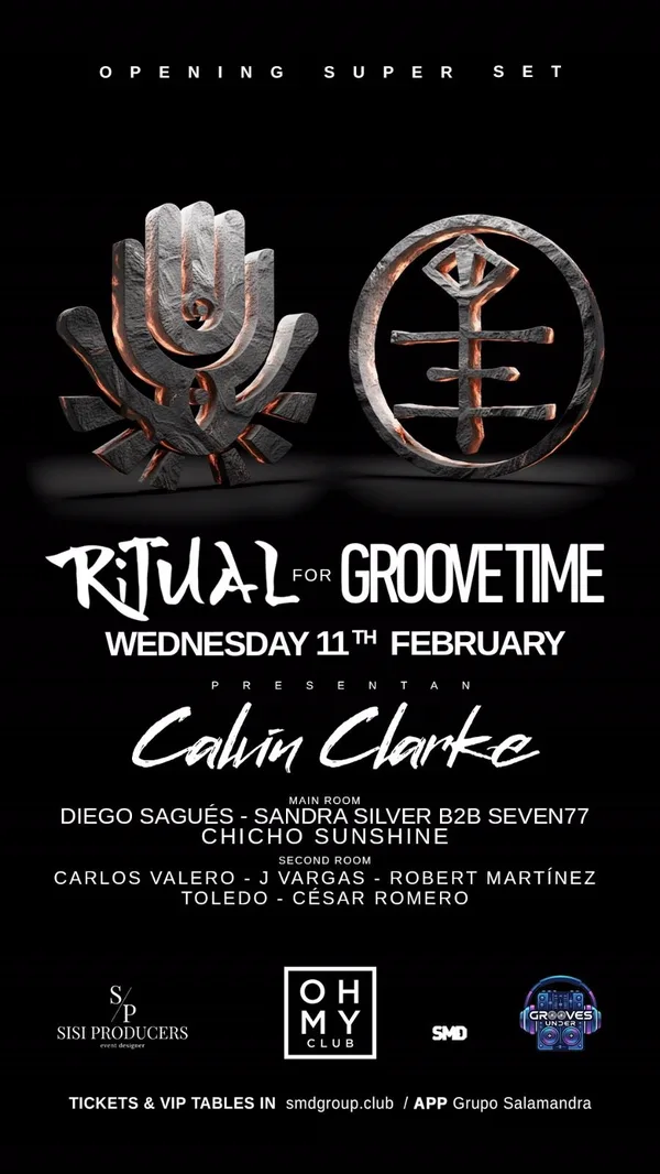 Official flyer: Ritual for Groove Time with Calvin Clarke